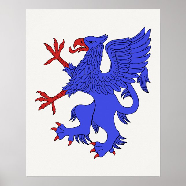Póster Grifo Rampante Azul (Frente)