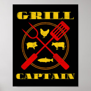 Póster Grill Captain Bbq Grilling