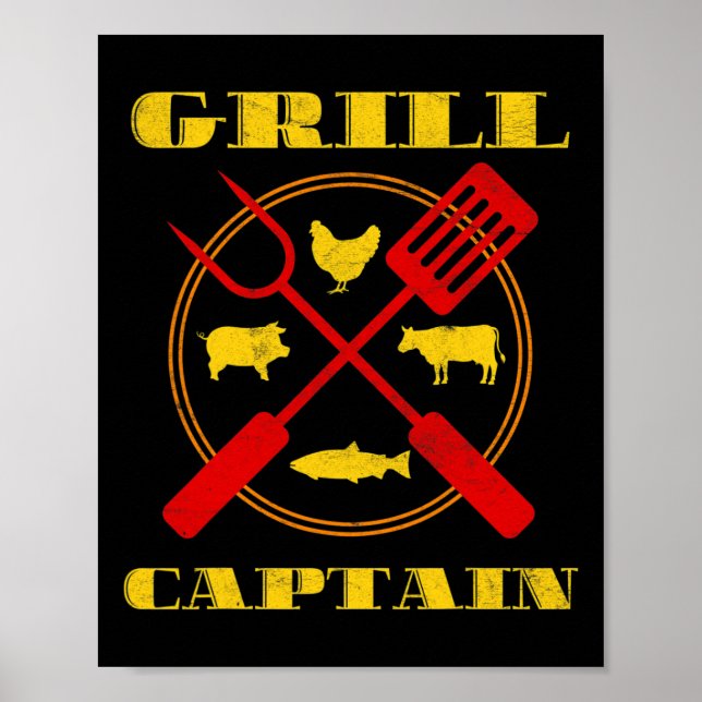 Póster Grill Captain Bbq Grilling (Frente)