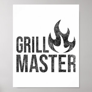 Póster Grill Master Flame Barbecue Bbq Smoke Char Open Fi