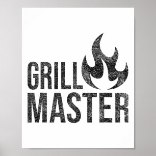 Póster Grill Master Flame Byrbecue Bbq Smoke Char Open Fi