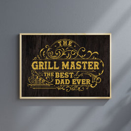 Póster Grill Master y el mejor padre de todos los padres