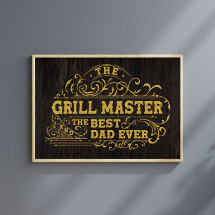 Póster Grill Master y el mejor padre de todos los padres 