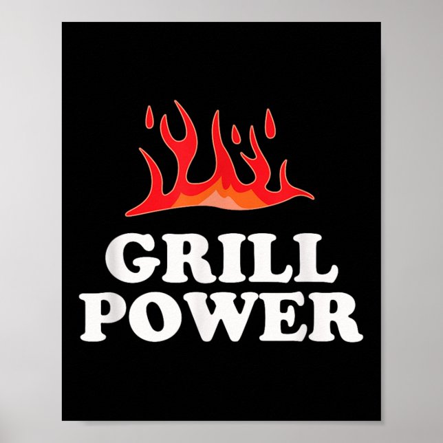 Póster Grill Power - Digan el divertido lema de Barbeque  (Frente)
