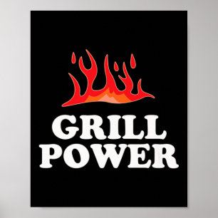 Póster Grill Power - Divertido lema de Barbeque Bbq dicie