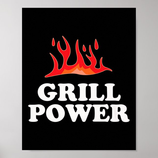 Póster Grill Power - Divertido lema de Barbeque Bbq dicie (Frente)