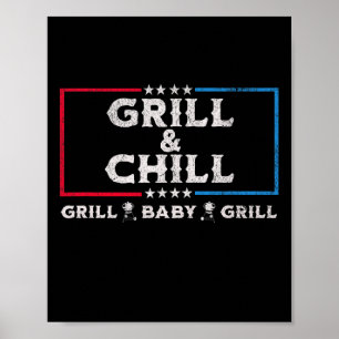 Póster Grill Y Chill Divertidas Elecciones Sarcásticas Bb