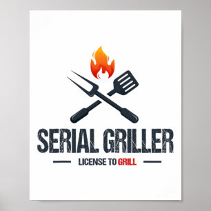 Póster Griller serie Bbq Smoker Grillmaster Funny Grill