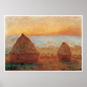 Póster Grilletes en Giverny, Sunset, 1888-89
