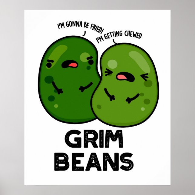 Póster Grim Beans Chistes Divertidos de Verduras  (Frente)