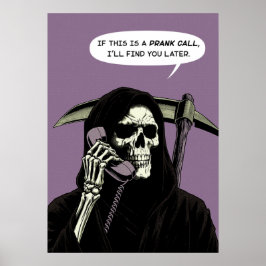 Póster Grim Reaper - Llamada de broma, encuentra más tard