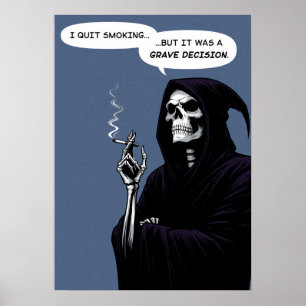 Póster Grim Reaper no fumar es una decisión grave