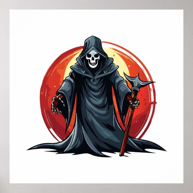 Póster Grim Reaper with scythe death (Frente)