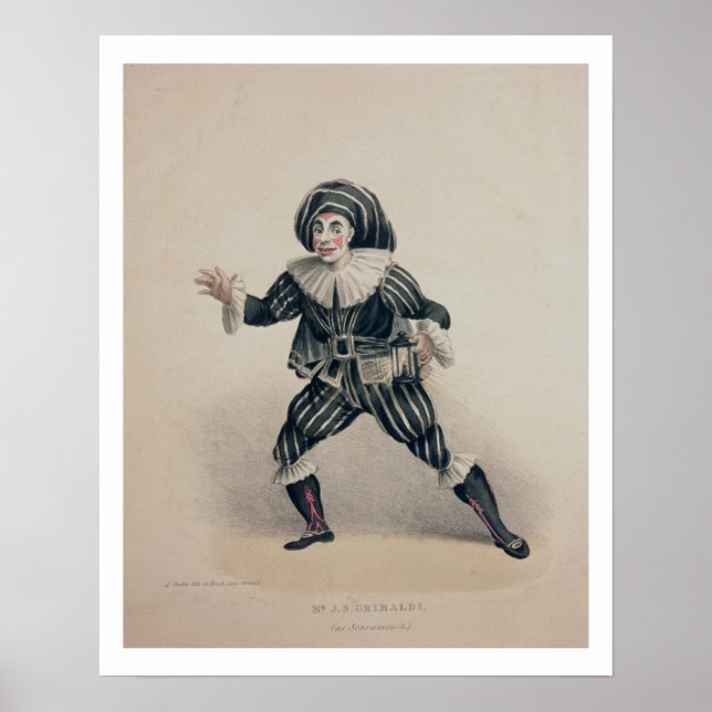 Póster Grimaldi as Scaramouche, from the Commedia dell'Ar (Frente)