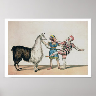 Póster Grimaldi y la alpaca, en la pantomima popular