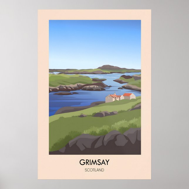 Póster Grimsay Scotland Travel Poster (Frente)