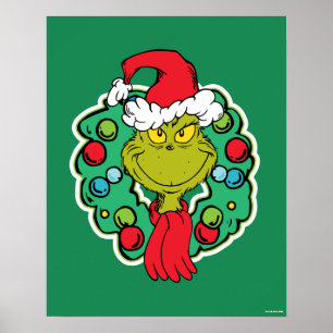 Póster Grinch   Corona de Navidad