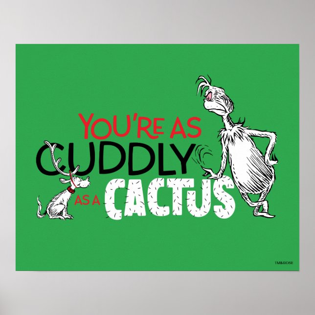 Póster Grinch | Eres tan Acogedor como un Cactus Cita (Frente)