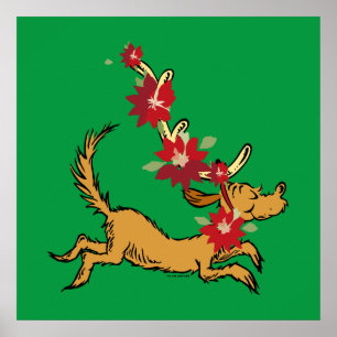 Póster Grinch Máx Navidades Pointsettia