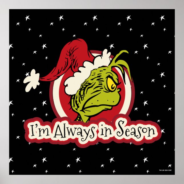 Póster Grinch | Siempre estoy en temporada (Frente)