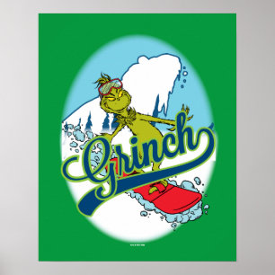 Póster Grinch Snowboarding