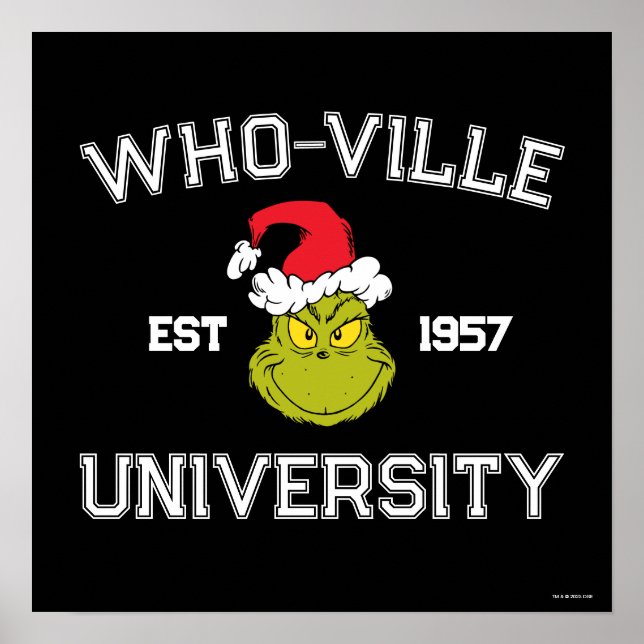Póster Grinch | Universidad de Who-ville Est 1957 (Frente)