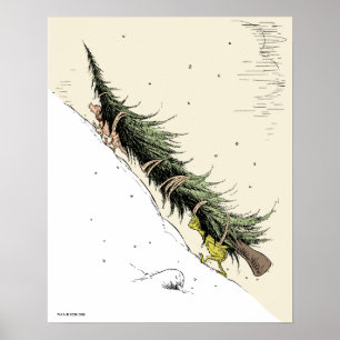 Póster Grinch y Max devuelven el árbol de Navidad