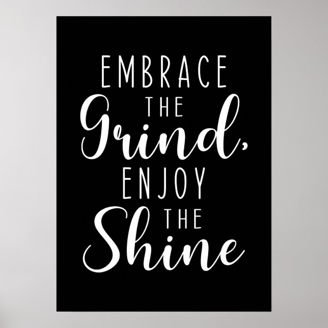 Póster Grind and Shine, Gym, Hustle, Success, Inspire (Frente)
