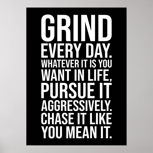 Póster Grind Every Day - Motivational (Frente)