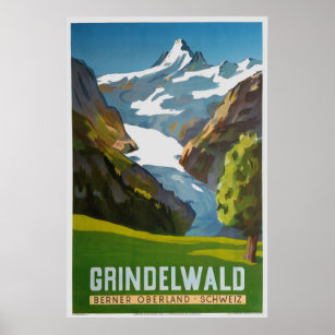 Póster Grindelwald, Berner Oberland, Schweiz, Poster de e
