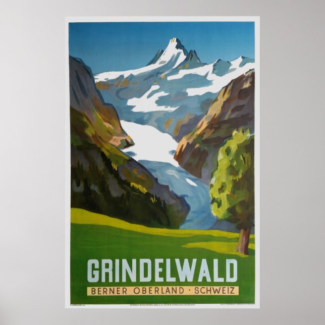 Póster Grindelwald, Berner Oberland, Schweiz, Poster de e (Frente)