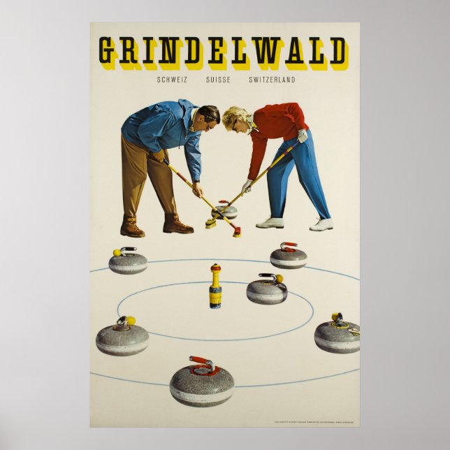 Póster Grindelwald, Suiza, afiche de viaje (Frente)