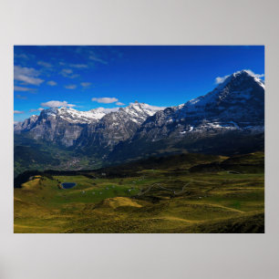 Póster Grindelwald y los Alpes suizos
