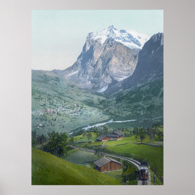 Póster Grindelwald y Wetterhorn (Frente)