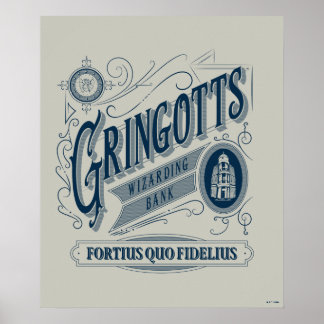 Póster GRINGOTTS Wizarding Bank Vintage Graphic