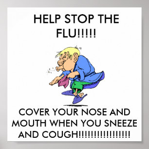 Póster ¡¡¡¡¡¡¡¡¡¡¡gripe, AYUDA A DETENER LA FLU!!!!!, CUB