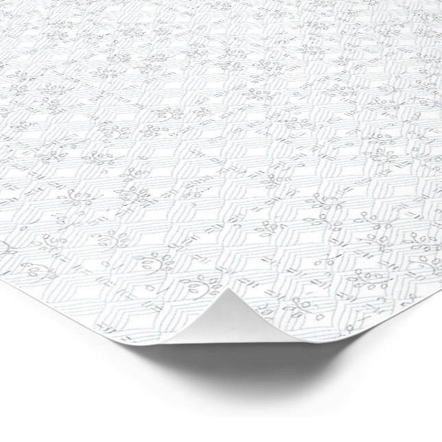 Póster Gris Claro Floral Geométrico | Patrón Moderno de V (Esquina)
