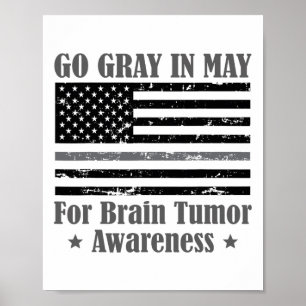 Póster Gris En Mayo Concienciación Sobre El Tumor Del Cer