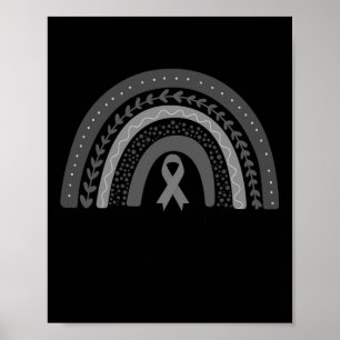 Póster Gris En Mayo Tumor De Cáncer De Cerebro Arcoiris