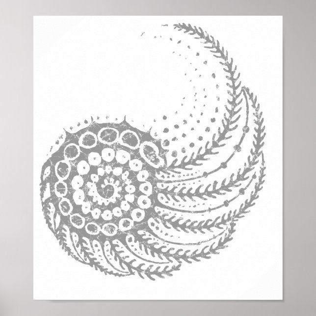 Póster Gris espiral orgánica (Frente)