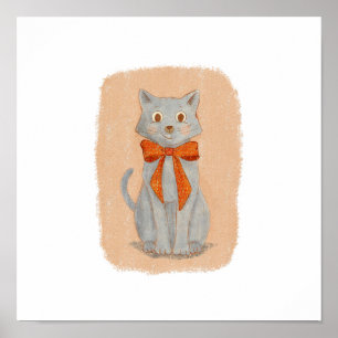 Póster Gris grisáceo Adorable con un tinte