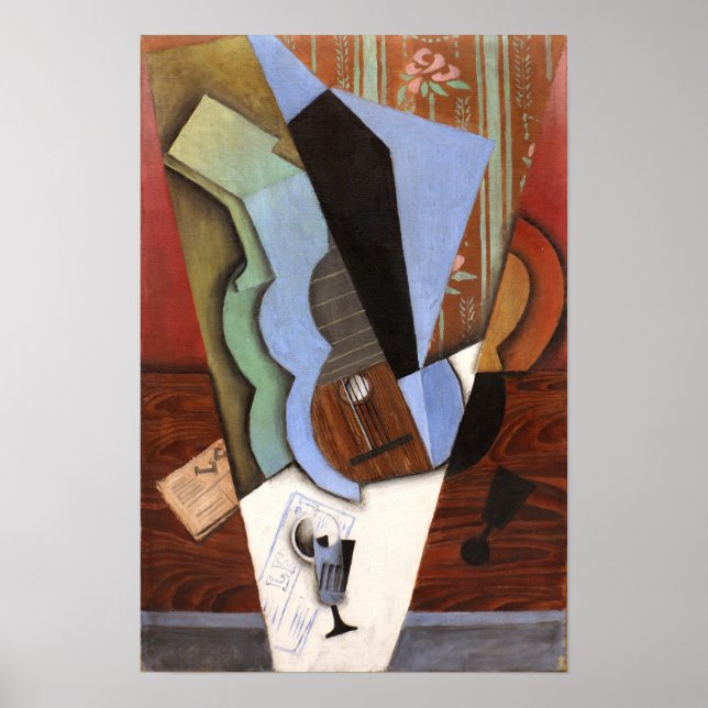 Póster Gris - Guitarra y Vidrio (Frente)