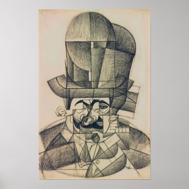 Póster Gris - Hombre Con Gorra De Ópera 1912 (Frente)