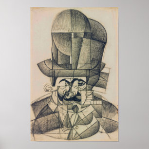 Póster Gris - Hombre con sombrero de ópera 1912