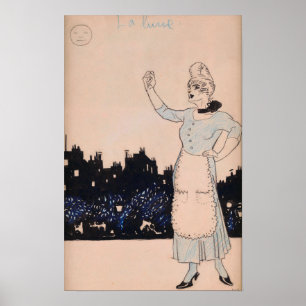 Póster Gris - La Luna 1908