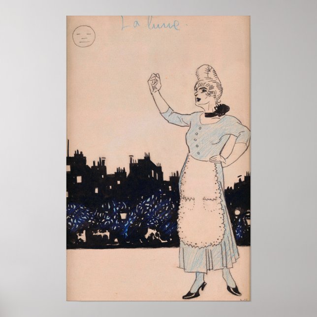 Póster Gris - La Luna 1908 (Frente)
