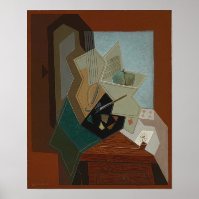 Póster Gris - La ventana del pintor (Frente)