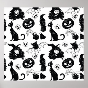 Póster Gris Naranja tropical: patrón de cosecha