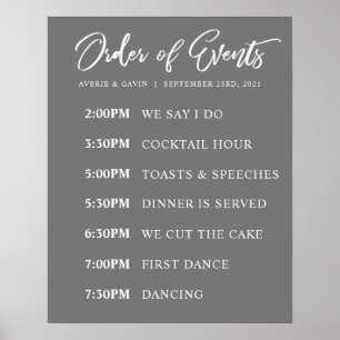 Póster Gris Orden de Eventos Poster de calendario de días