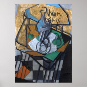 Póster Gris - Tazas de jarra y vasos